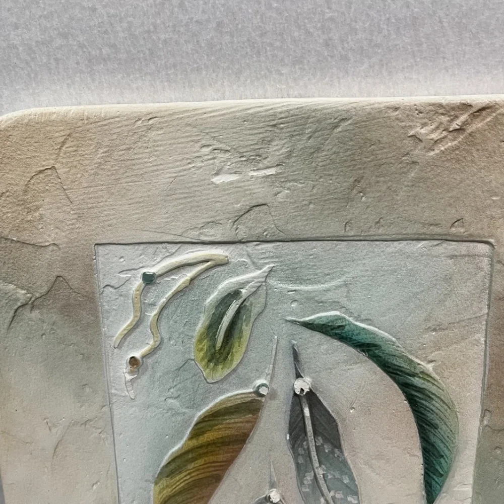 Original 3D Feather Mixed Media Art Signed CANALES Textured Wall Decor